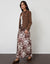 Cow Print Maxi Satin Slip Skirt