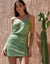 Green Sequin Party A-Line Mini Skirt