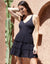 Broderie Beach Cover-Up Mini Skirt in Black