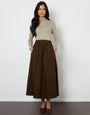 Chocolate Brown Maxi Skirt with Pockets