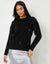 Black Brushed Knitted Diamante Embellished Jumper