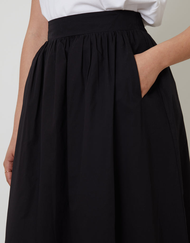 Black Midaxi Skirt with Pockets