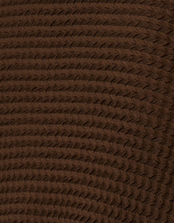 Chocolate Brown Textured Jersey Pull-On Maxi Skirt