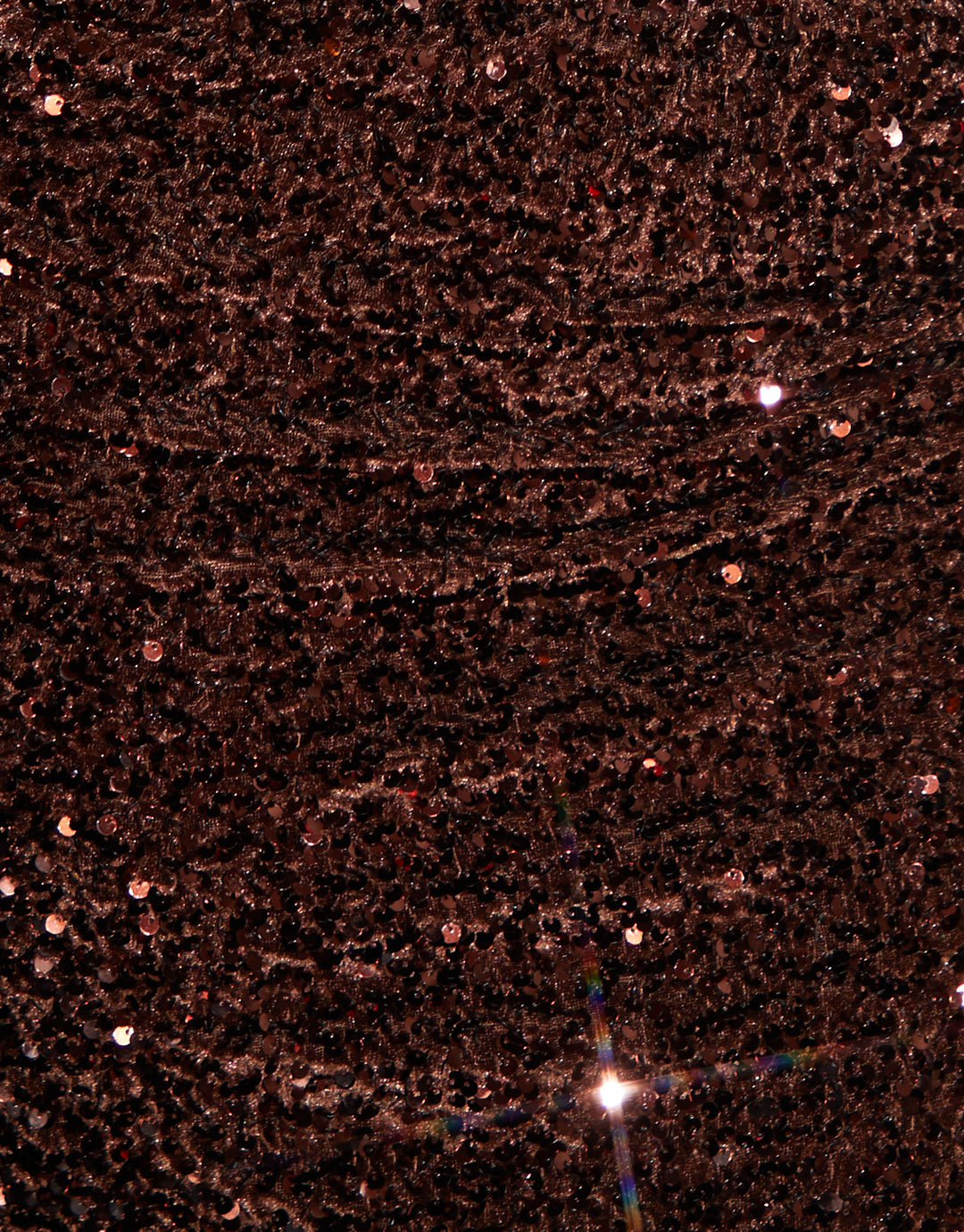 Chocolate Brown Sequin Velour Mini Skirt