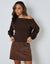 Mocha Brown Corduroy Mini Skirt
