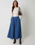 Mid Wash Pull On Denim Midaxi Skirt