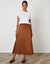 Tan Brown Button Front Suedette Skirt