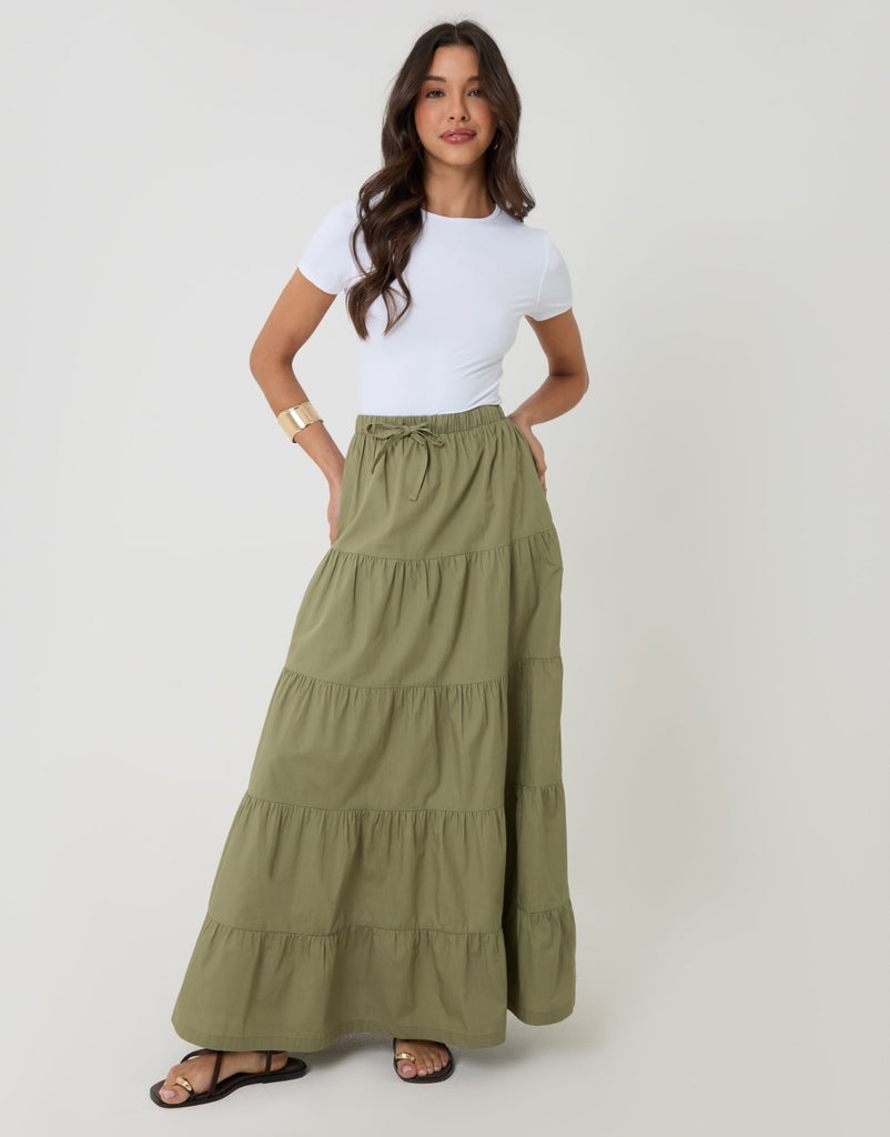 Pure Cotton Tiered Maxi Skirt