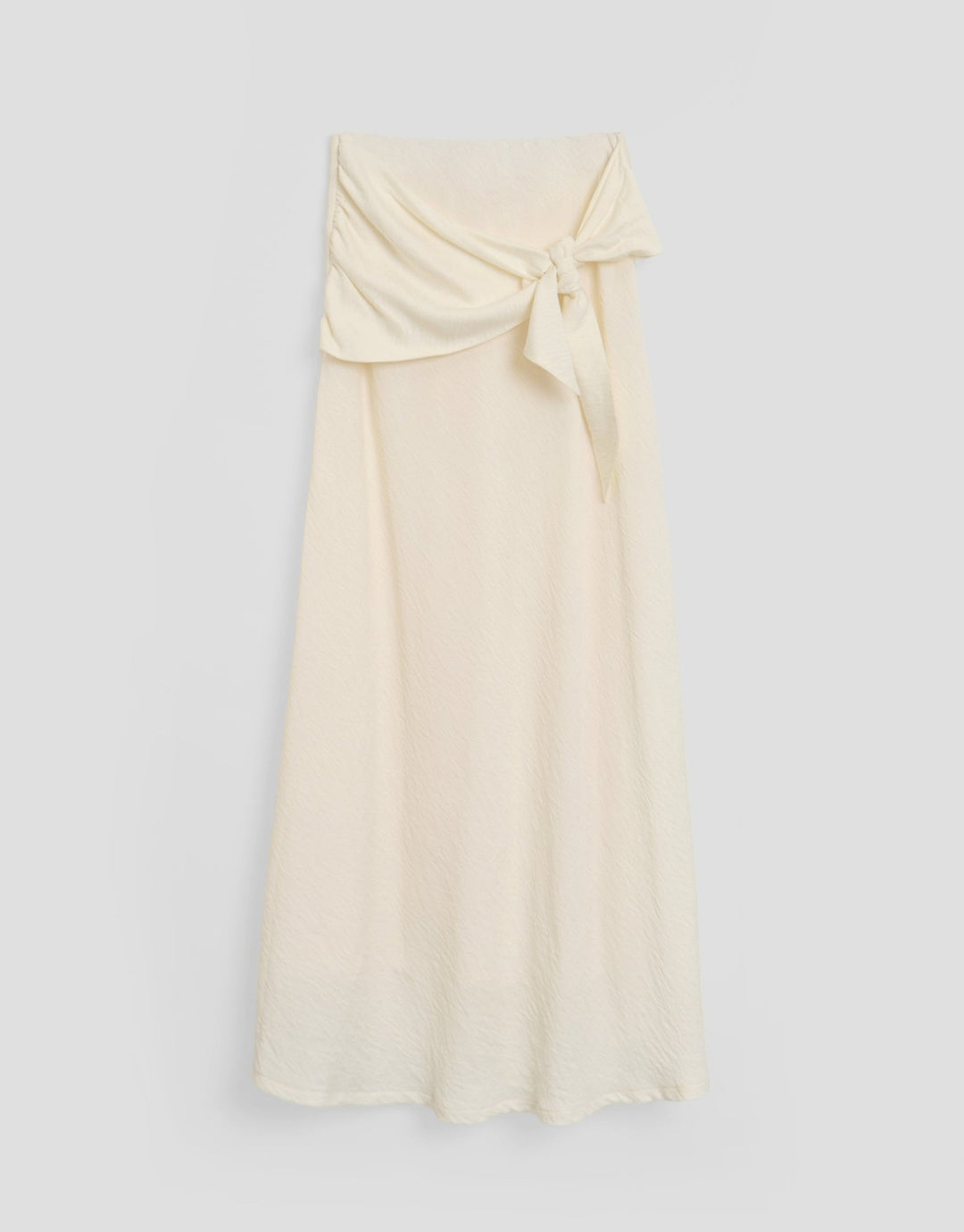 Tie Sash Maxi Skirt in White