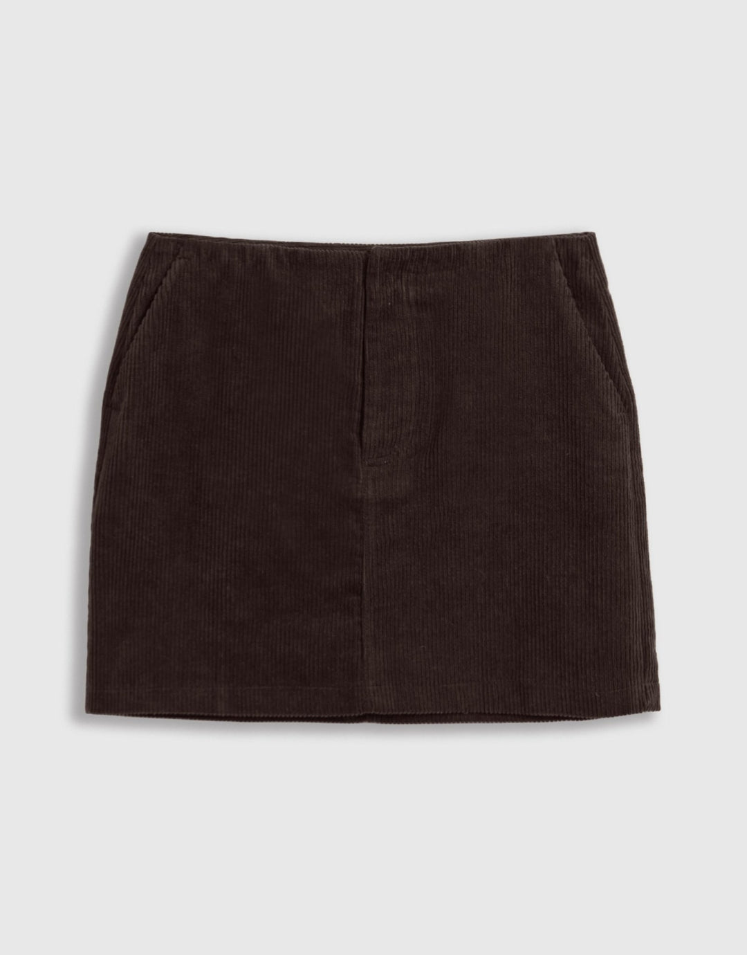 Threadbare Corduroy Mini Skirt in Chocolate Brown - mannequin image