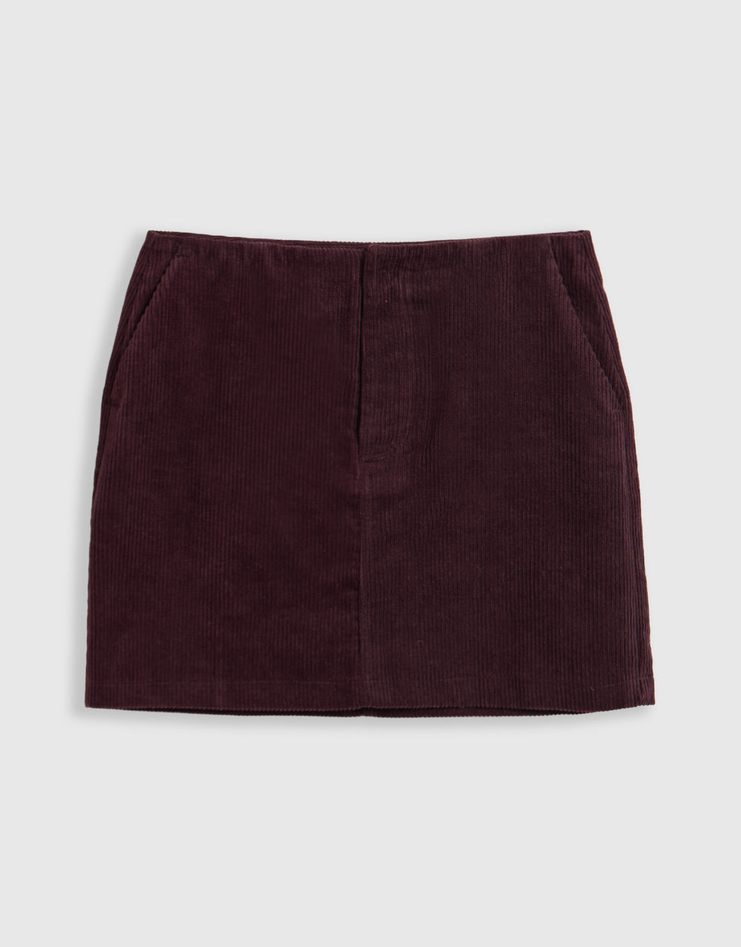 Threadbare Corduroy Mini Skirt in Plum - mannequin image