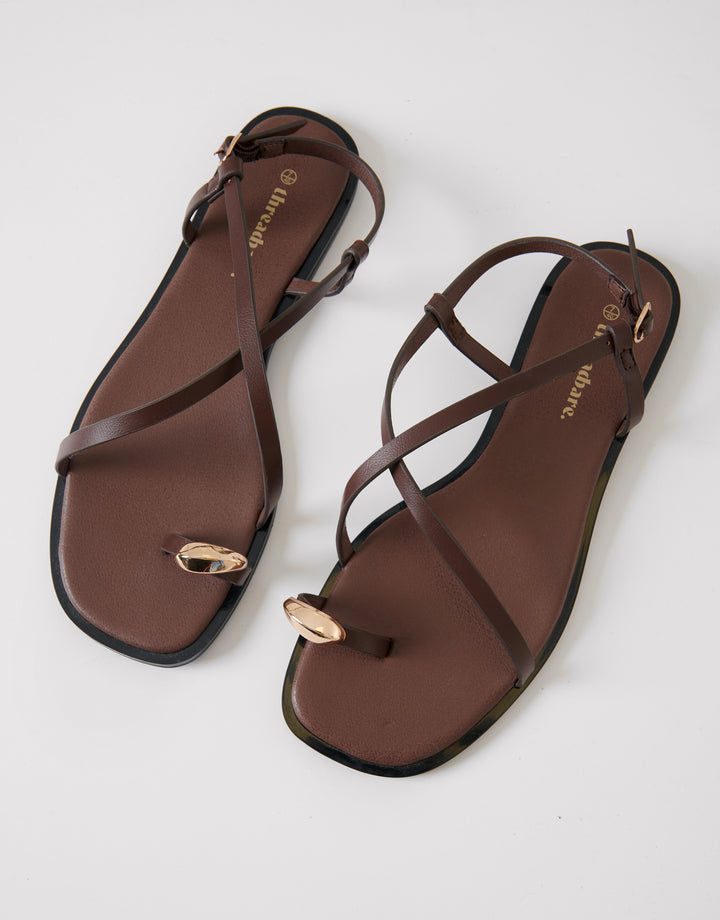 Chocolate Brown Back Strap Sandals