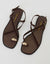 Chocolate Brown Cross Strap Toe Loop Sandals