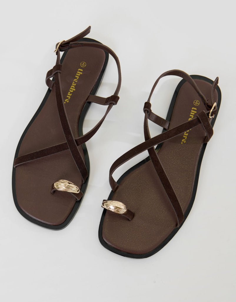 Cross Strap Toe Loop Sandals