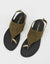 Olive Green T-Strap Toe Loop Sandals