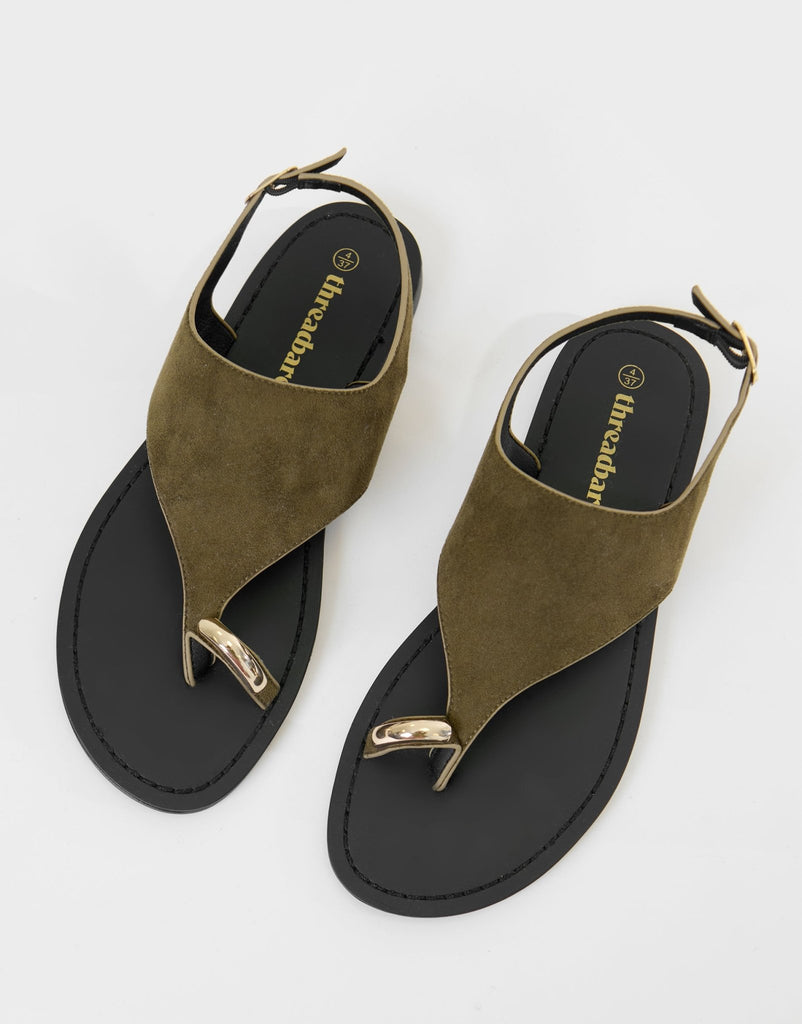 T Strap Toe Loop Sandals