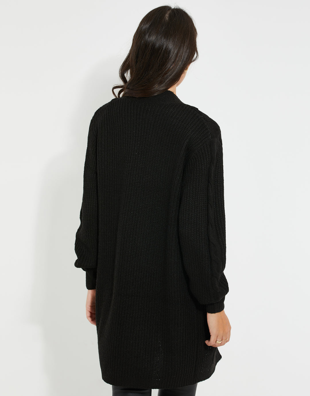 Black Cable Knit Cardigan