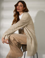 Beige Cable Knit Cardigan
