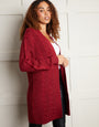 Burgundy Cable Knit Cardigan
