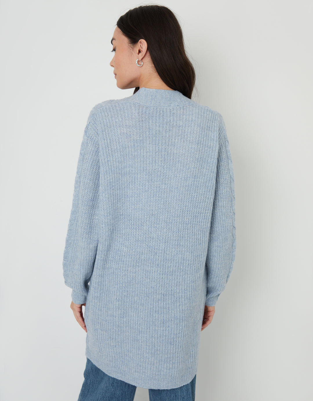 Light Blue Cable Knit Cardigan