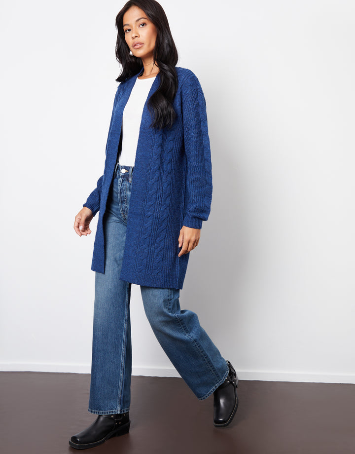 Navy Cable Knit Cardigan