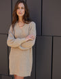 Stone V-Neck Knitted Jumper Dress
