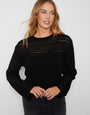 Black Pointelle Crochet Jumper