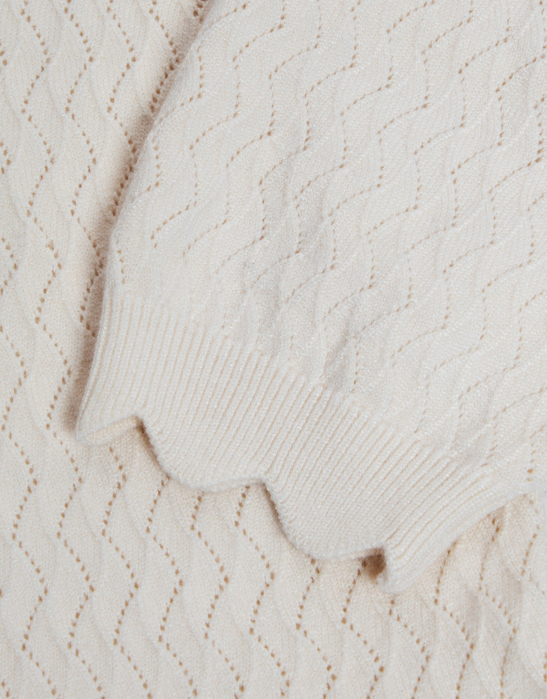 Stone Pointelle Knitted T-Shirt Jumper