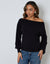 Black Soft Slash Neck Jumper
