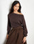 Chocolate Brown Soft Slash Neck Jumper