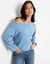 Blue Soft Slash Neck Jumper