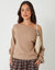 Beige Soft Slash Neck Jumper