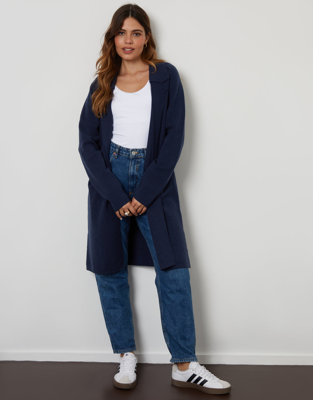 Navy Knitted Coatigan