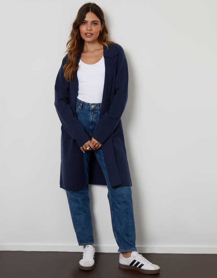 Navy Knitted Coatigan