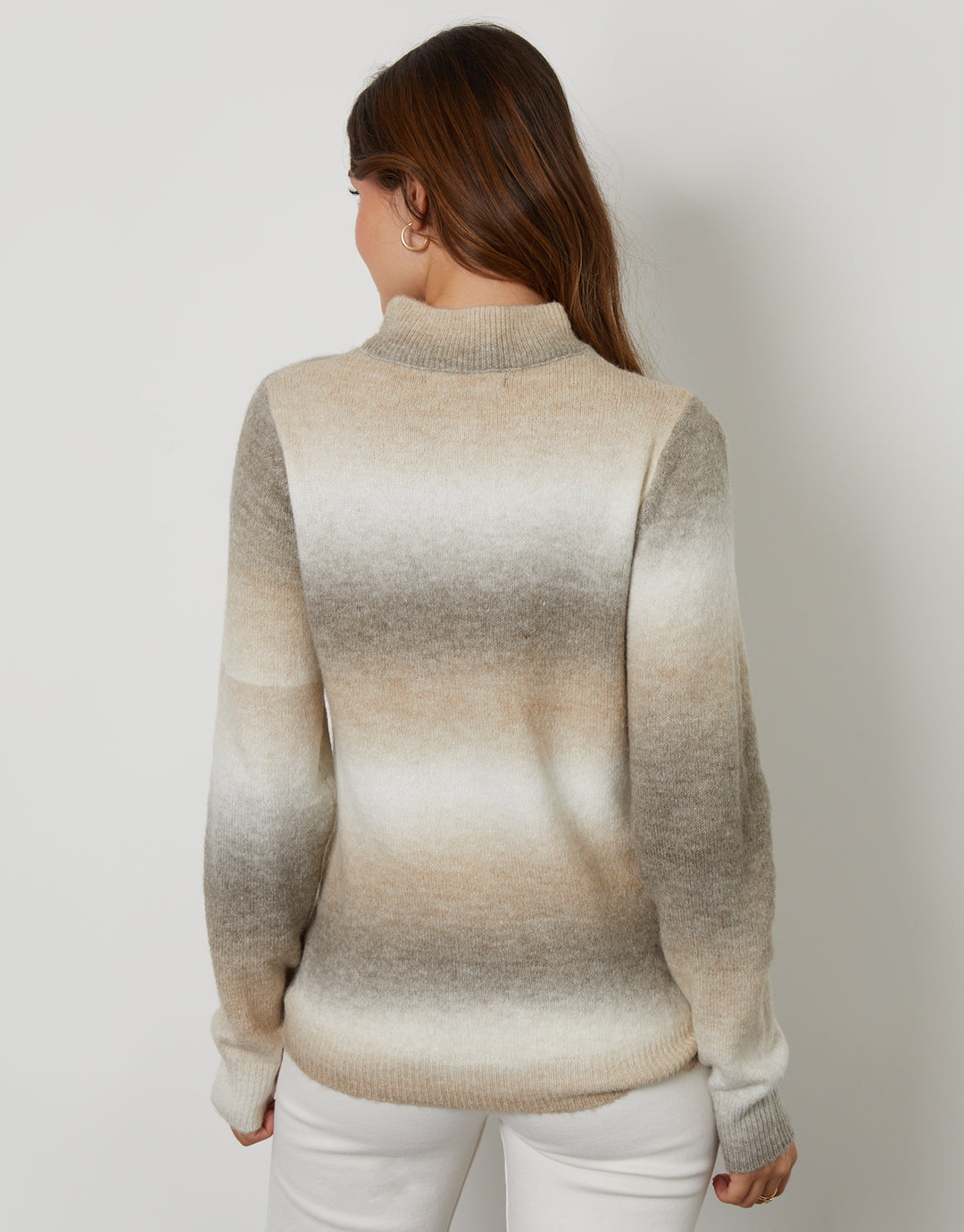 Cream Ombré Crew Neck Jumper