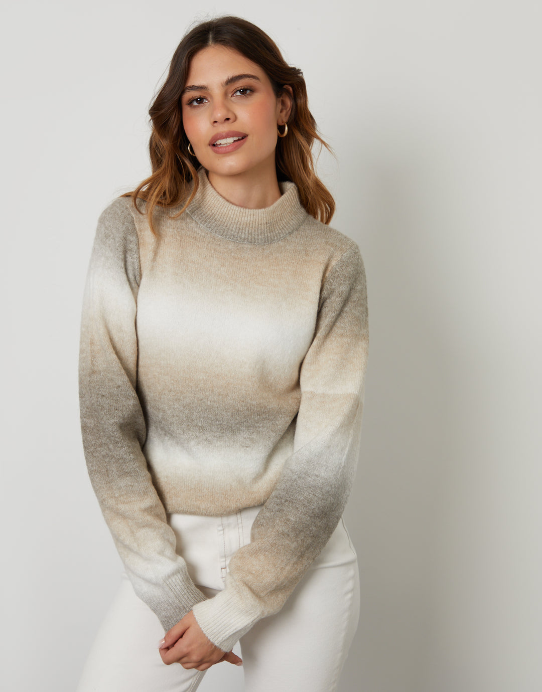 Cream Ombré Crew Neck Jumper