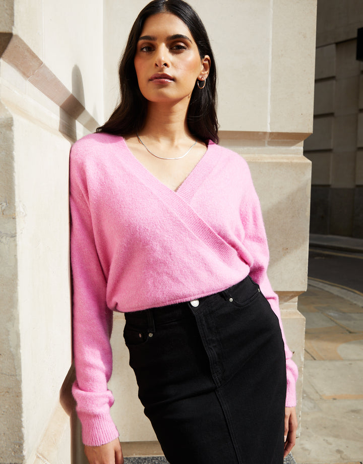 Pink Wrap Front Jumper