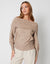 Beige Off The Shoulder Bardot Jumper