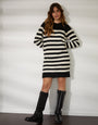 Black Striped Knitted Jumper Dress