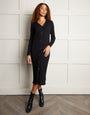 Black Button Down Knitted Dress