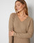 Camel Brown V Neck Knitted Midi Dress