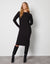 Black Cable Knit Midi Dress