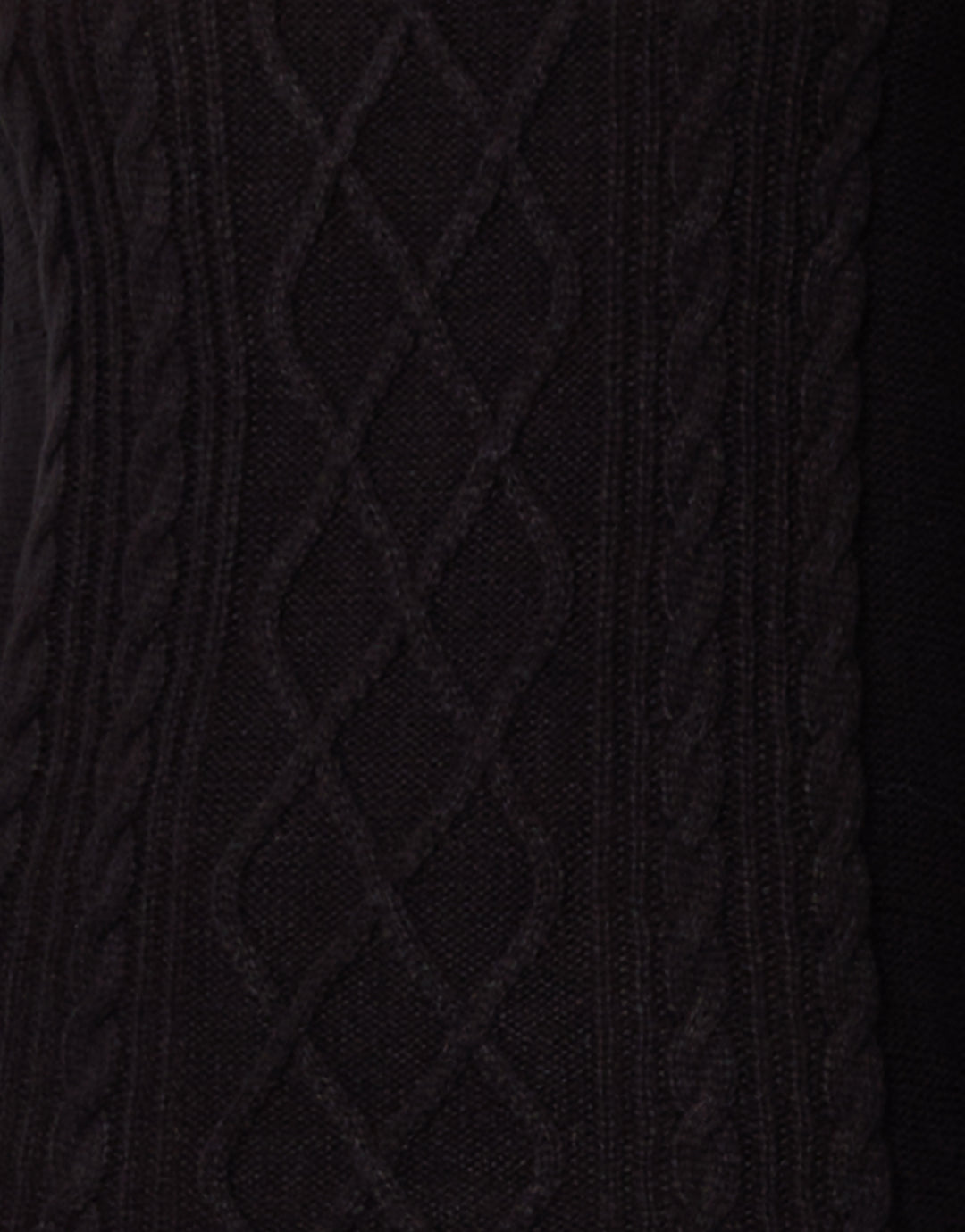 Black Cable Knit Midi Dress