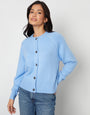 Button Up Knitted Cardigan in Blue