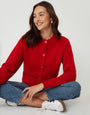 Red Button Up Knitted Cardigan