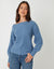 Blue Chunky Knit Slash Neck Jumper