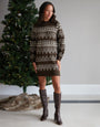 Chocolate Brown Fairisle Jumper Dress