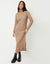 Knitted Roll Neck Maxi Dress in Beige