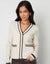 Stone Contrast Edge Knitted Cardigan
