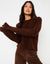 Chocolate Brown Brushed Knitted Jumper